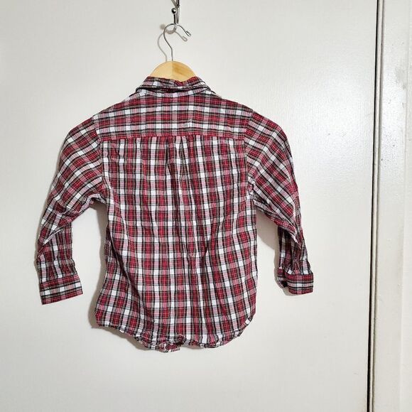 Children's Place Red/White Plaid Shirt Size 5-6. - Picture 2 of 6